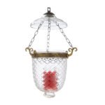 Vintage Diamond Cut Baby Lantern with Brass Accents
