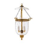 Etched glass star cut chandelier with antique brass finish for nursery