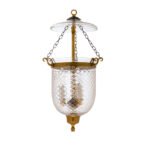 Exquisite diamond cut glass chandelier with antique brass finish