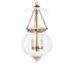 CDNY MED. MELON LANTERN with fluted glass and Antique brass finish on a medium-sized hanging chandelier