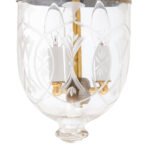 CDNY SM. STAR FLOWER LANTERN: Etched Star & Floral Glass Hanging Chandelier with Antique Brass Finish, 7"DIA, H19", Jar 10.5" - Image 2
