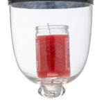 CDNY Classic Smooth Clear Glass Hanging Baby Lantern with Darkened Metal Accents, DIA 6" HT14" JAR 10" - Image 2