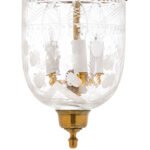 CDNY SM. TULIP LANTERN: Etched Glass Hanging Chandelier with Antique Brass Finish 7"DIA, H19", Jar 10.5" - Image 2