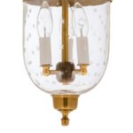 CDNY Small Ministarcut Lantern: Etched Glass Hanging Chandelier with Antique Brass Finish, 7"DIA, H19", Jar 10.5" - Image 2