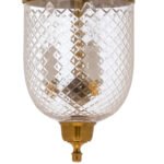 CDNY SM. DIAMONDCUT LANTERN: Exquisite Diamond Cut Glass Hanging Chandelier with Antique Brass Finish, 7"DIA, H19", Jar 10.5" - Image 2