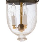CDNY SM. GRAPES LANTERN: Etched Grapevine Glass Hanging Chandelier with Antique Brass Finish, 7"DIA, H19", Jar 10.5" - Image 2