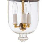CDNY SM. PLAIN CLEAR LANTERN: Classic Smooth Glass Hanging Chandelier with Antique Brass Finish, 7"DIA, H19", Jar 10.5" - Image 2