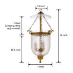 CDNY SM. DIAMONDCUT LANTERN: Exquisite Diamond Cut Glass Hanging Chandelier with Antique Brass Finish, 7"DIA, H19", Jar 10.5" - Image 3