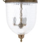CDNY LARGE THUMBPRINT LANTERN: Textured Glass Hanging Chandelier with Antique Brass Finish,11"DIA, 23"H, 13.5 JAR - Image 2