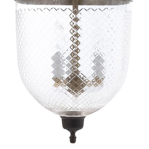 CDNY LARGE DIAMOND CUT LANTERN Brilliant Faceted Glass Hanging Chandelier with Antique Brass Finish,11"DIA, 23"H, 13.5 JAR - Image 2