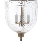 CDNY LARGE PALM TREE LANTERN: Grand Tropical Etched Glass Hanging Chandelier with Antique Brass Finish,11"DIA, 23"H, 13.5 JAR - Image 2