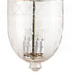 CDNY JUMBO TULIP LANTERN: Etched Glass Hanging Chandelier with Antique Brass Finish, 14" DIA, 33"H, 19.5 JAR - Image 2