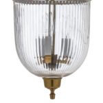 CDNY MEDIUM PRISMATIC LANTERN: Elegant Fluted Glass Hanging Chandelier with Antique Brass Finish, 9" DIA, H 21" JAR 10.5" - Image 2