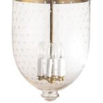 CDNY JUMBO MINI STAR CUT LANTERN: Etched Glass Hanging Chandelier with Antique Brass Finish, 14" DIA, 33"H, 19.5 JAR - Image 2