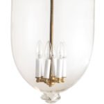 CDNY JUMBO PLAIN CLEAR LANTERN: Classic Clear Glass Hanging Chandelier with Antique Brass Finish, 14" DIA, 33"H, 19.5 JAR - Image 2
