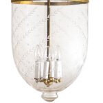 CDNY JUMBO STAR FEATHER LANTERN: Etched Glass Hanging Chandelier with Antique Brass Finish, 14" DIA, 33"H, 19.5 JAR - Image 2