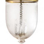 CDNY JUMBO DIAMOND CUT LANTERN: Etched Glass Hanging Chandelier with Antique Brass Finish, 14" DIA, 33"H, 19.5 JAR - Image 2
