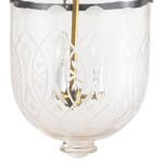 CDNY LARGE STAR FLOWER LANTERN: Etched Glass Hanging Chandelier with Brass Finish, H 26", 12" DIA, 15" JAR - Image 2