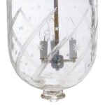 CDNY LARGE STAR FEATHER LANTERN: Etched Glass Hanging Chandelier with Brass Finish, H 26", 12" DIA, 15" JAR - Image 2