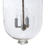 CDNY LARGE GRAPES LANTERN: Etched Glass Hanging Chandelier with Antique Brass Finish, H 26", 12" DIA, 15" JAR - Image 2