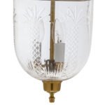 CDNY MED. PALM TREE LANTERN: Tropical Etched Glass Hanging Chandelier with Antique Brass Finish, 9" DIA, H 21" JAR 10.5" - Image 2