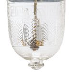 CDNY MED. GREEKEY W/DESIGN LANTERN: Etched Greek Key & Geometric Glass Hanging Chandelier with Antique Brass Finish, 9" DIA, H 21" JAR 10.5" - Image 2