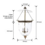 CDNY LARGE STAR CUT LANTERN: Dazzling Star Etched Glass Hanging Chandelier with Antique Brass Finish,11"DIA, 23"H, 13.5 JAR - Image 3
