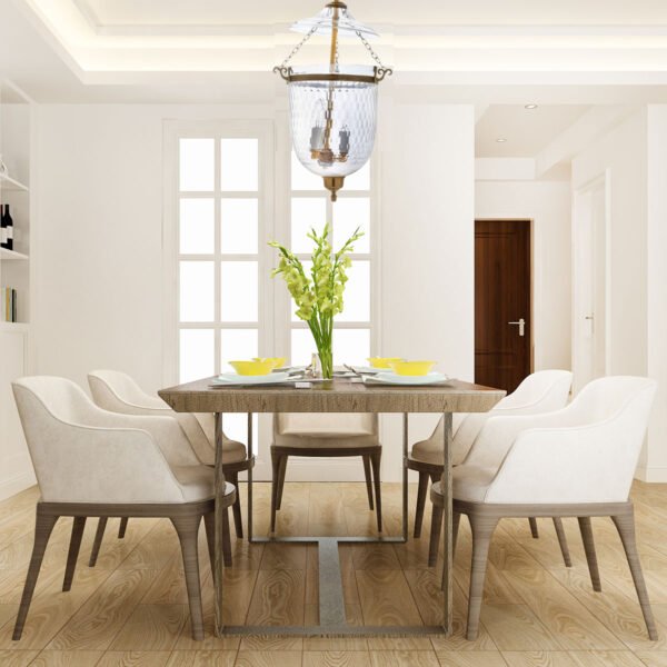 CDNY MED. THUMBPRINT LANTERN: Textured Glass Hanging Chandelier with Antique Brass Finish, 9" DIA, H 21" JAR 10.5" - Image 4