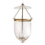 CDNY Jumbo Diamond Cut Lantern Chandelier featuring brilliant etched glass with a diamond-cut pattern and an antique brass finish