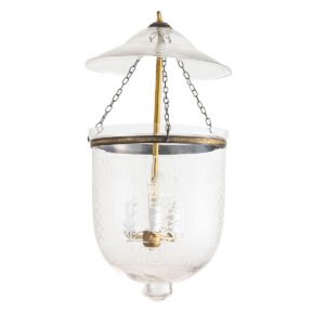 CDNY Large Greekkey Lantern featuring elegant etched Greek Key glass and a brass finish