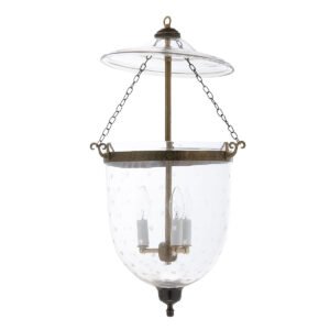 CDNY Large MiniStar Cut Lantern Chandelier featuring dazzling star etched glass and an antique brass finish