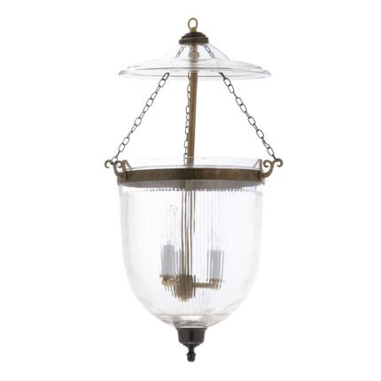 CDNY Large Prismatic Lantern Chandelier with grand fluted glass
