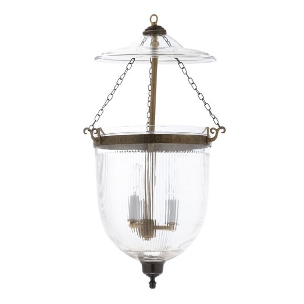 CDNY Large Prismatic Lantern Chandelier with grand fluted glass
