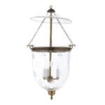 CDNY Large Star Cut Lantern Chandelier featuring dazzling star etched glass and an antique brass finish