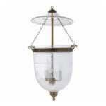 CDNY Large Tulip Lantern Chandelier with grand etched tulip glass