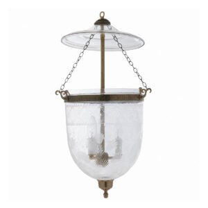 CDNY Large Tulip Lantern Chandelier with grand etched tulip glass