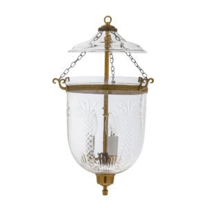 CDNY Medium Palm Tree Lantern Chandelier with etched tropical glass