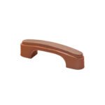 Modern flat top cabinet pull handle with 3.5-inch center on a white kitchen cabinet