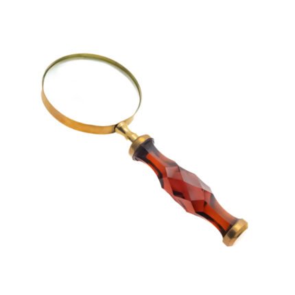 Elegant amber faceted handle magnifying glass for desk decor