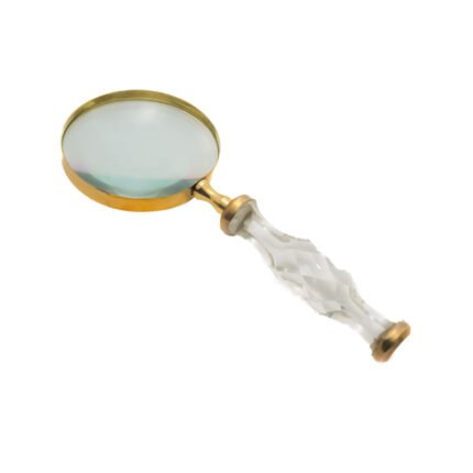 Elegant crystal-clear faceted handle magnifying glass for desk decor