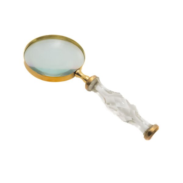 Elegant crystal-clear faceted handle magnifying glass for desk decor