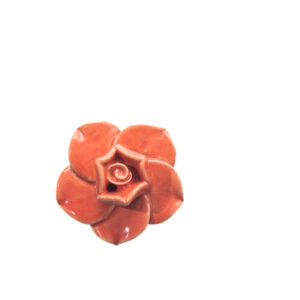 CERAMIC RED ROSE KNOB , 2" , .08 lbs (Pack of 6)