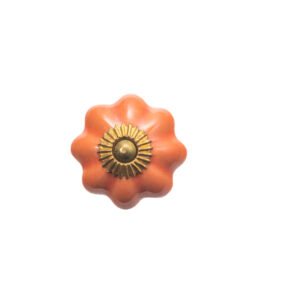 ORANGE CERAMIC MELON KNOB , 1.75" , .14 lbs (Pack of 6)