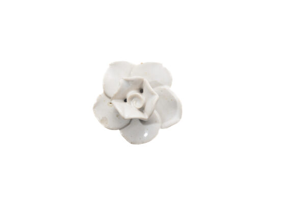 CERAMIC WHITE ROSE KNOB , 2" , .08 lbs (Pack of 6)