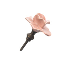 CERAMIC WHITE ROSE KNOB , 2" , .08 lbs (Pack of 6)