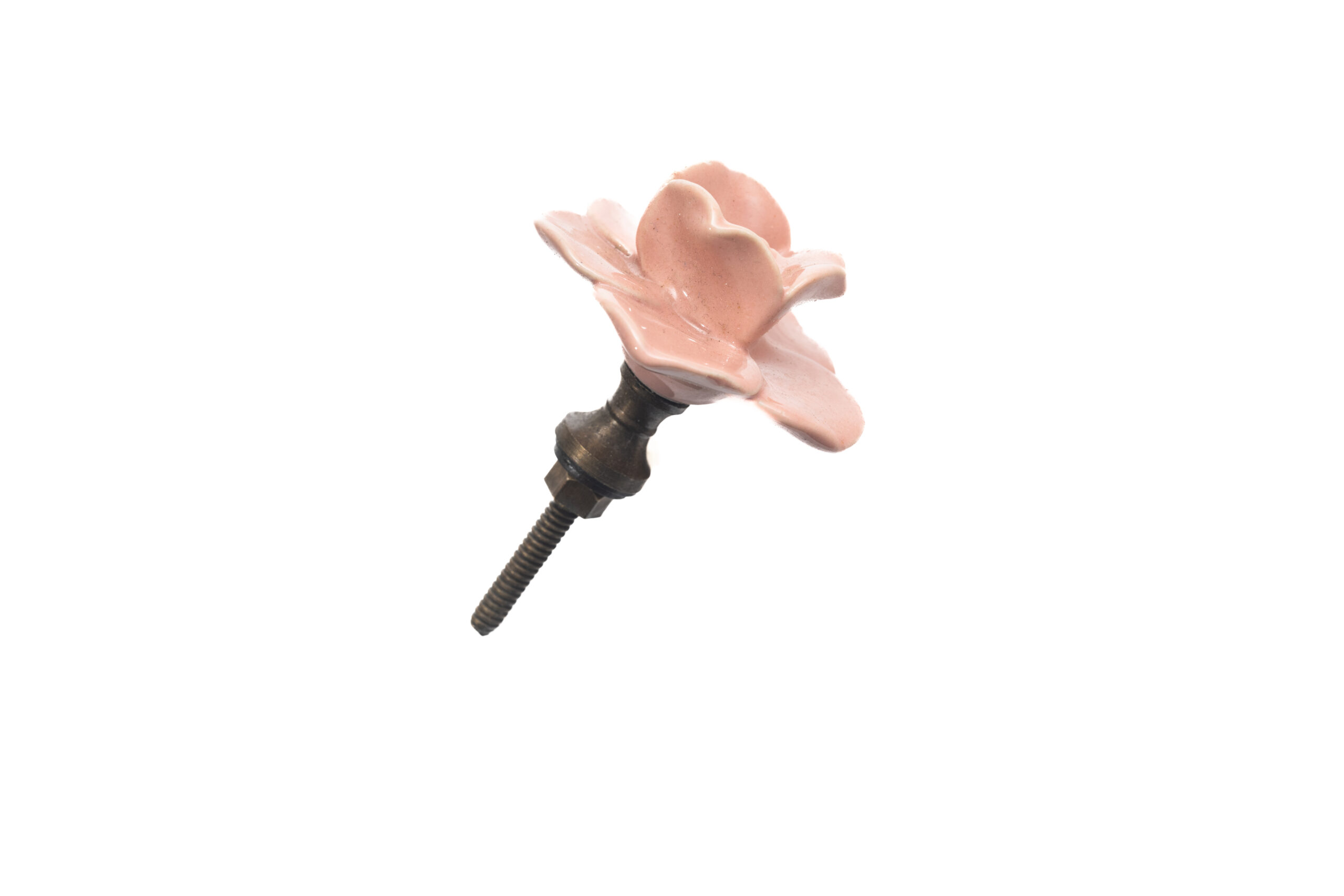 CERAMIC WHITE ROSE KNOB , 2" , .08 lbs (Pack of 6)