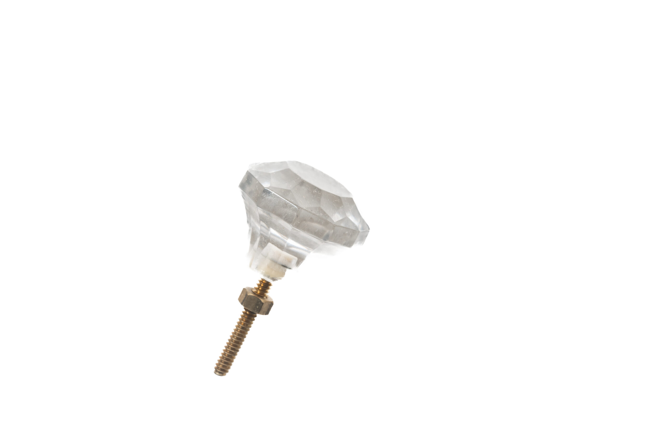 SM.DIAMONDCUT CLEAR GLASS KNOB , 1.5″ , .07 lbs (Pack of 6)