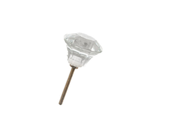 MED.DIAMONDCUT CLEAR GLASS KNOB , 2" , .10 lbs (Pack of 6)