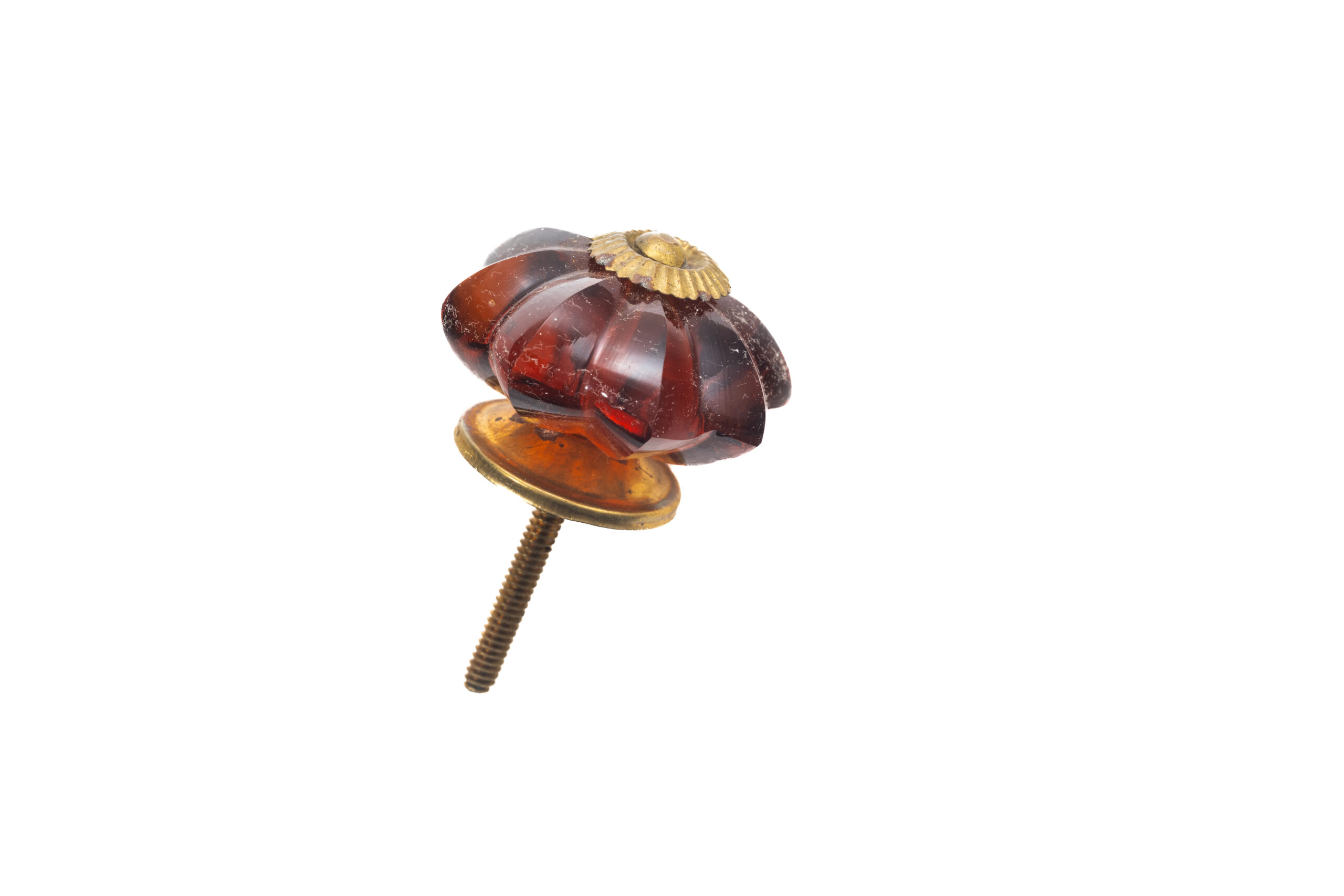 RED ROSE GLASS KNOB , 2″ , .09 lbs (Pack of 6)