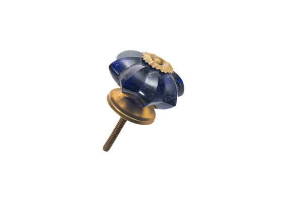 BLUE ROSE GLASS KNOB , 2" , .09 lbs (Pack of 6)